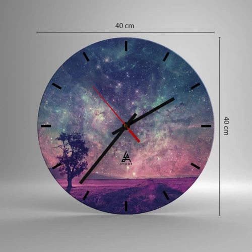 Horloge murale - Pendule murale - Sous un ciel magique - 40x40 cm