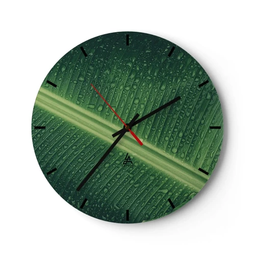 Horloge murale - Pendule murale - Structure de vert - 30x30 cm