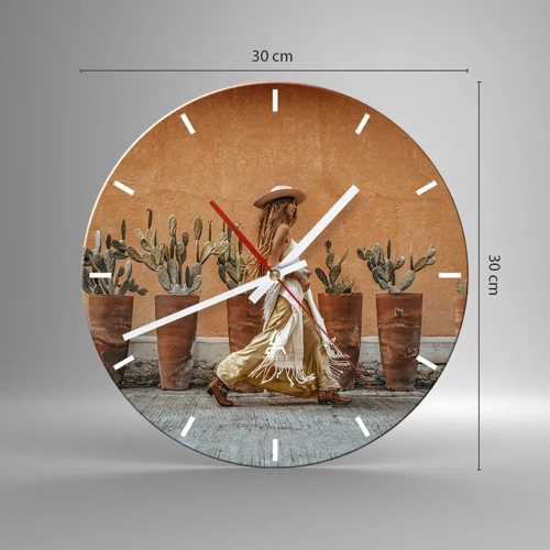 Horloge murale - Pendule murale - Style hippie - 30x30 cm