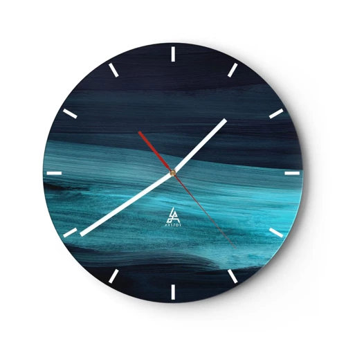 Horloge murale - Pendule murale - Suivez le courant - 30x30 cm