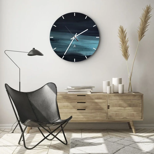 Horloge murale - Pendule murale - Suivez le courant - 30x30 cm