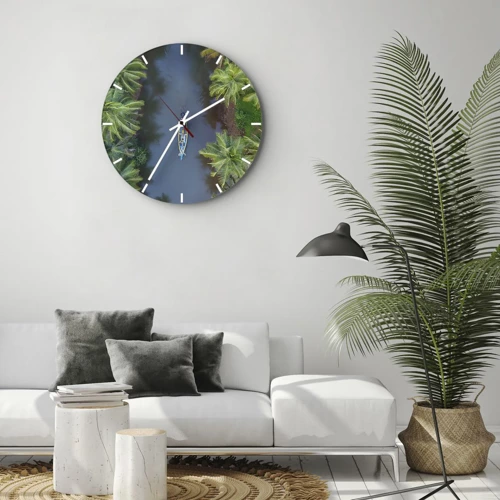 Horloge murale - Pendule murale - Sur un sentier tropical - 30x30 cm
