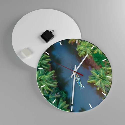 Horloge murale - Pendule murale - Sur un sentier tropical - 40x40 cm