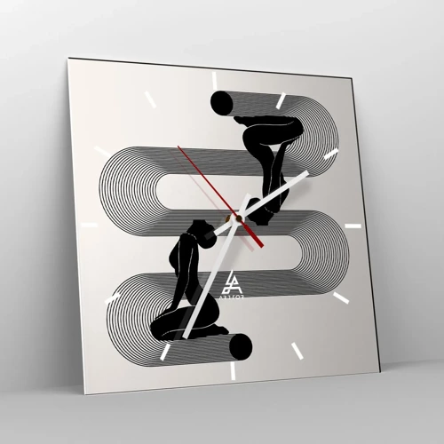 Horloge murale - Pendule murale - Symétrie sensuelle - 30x30 cm