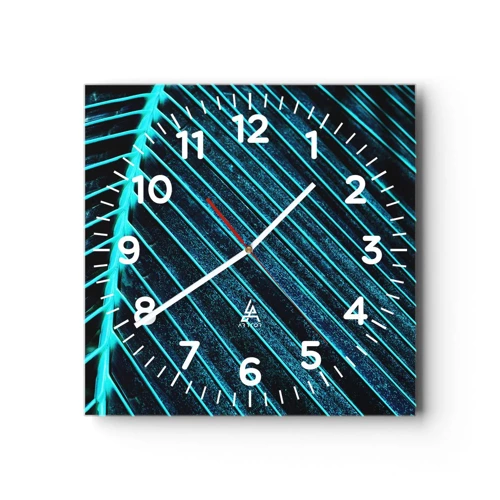 Horloge murale - Pendule murale - Texture verte - 30x30 cm