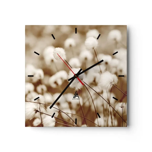 Horloge murale - Pendule murale - Tige moelleuse - 30x30 cm