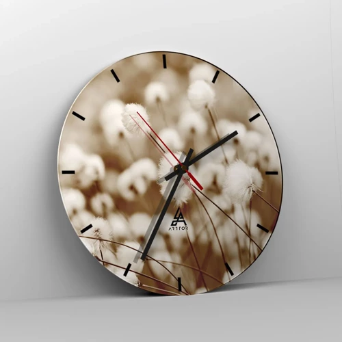 Horloge murale - Pendule murale - Tige moelleuse - 30x30 cm