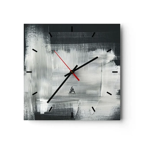 Horloge murale - Pendule murale - Tissé à la verticale et à l'horizontale - 30x30 cm