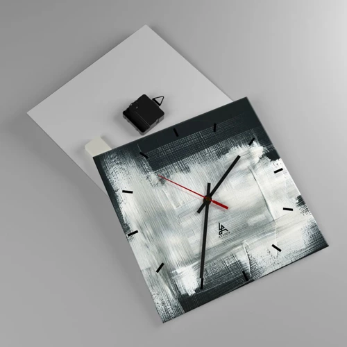 Horloge murale - Pendule murale - Tissé à la verticale et à l'horizontale - 30x30 cm