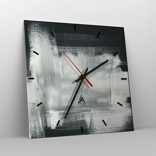 Horloge murale - Pendule murale - Tissé à la verticale et à l'horizontale - 30x30 cm