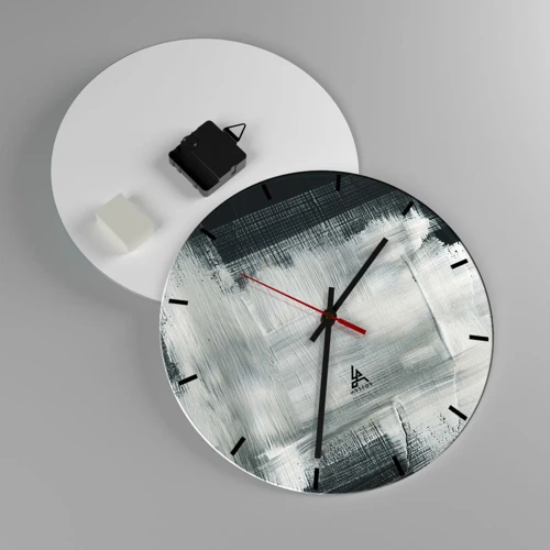 Horloge murale - Pendule murale - Tissé à la verticale et à l'horizontale - 30x30 cm