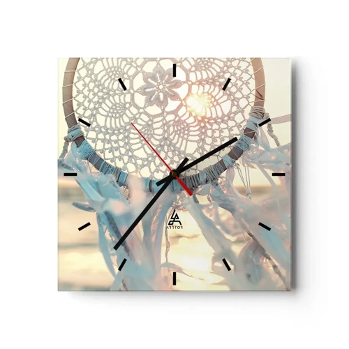 Horloge murale - Pendule murale - Totem en dentelle - 30x30 cm