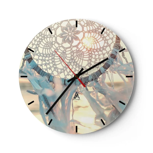 Horloge murale - Pendule murale - Totem en dentelle - 30x30 cm