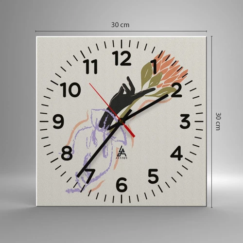 Horloge murale - Pendule murale - Touche fraternelle - 30x30 cm