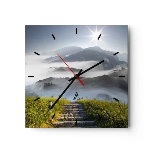 Horloge murale - Pendule murale - Toujours plus haut vers les nuages - 30x30 cm