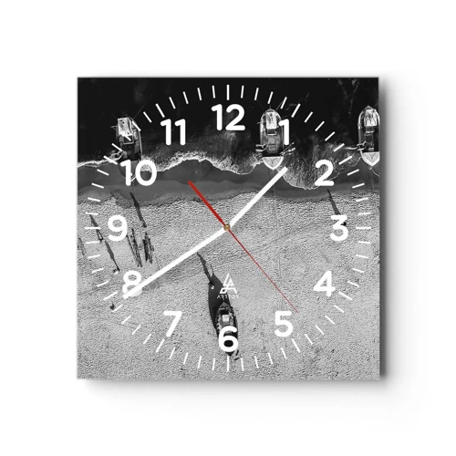 Horloge murale - Pendule murale - Toujours sur le rivage… - 40x40 cm