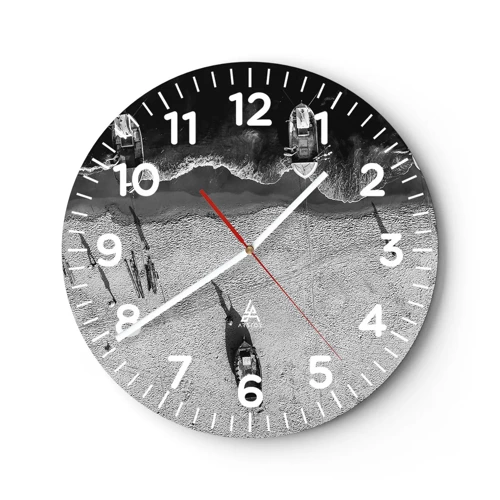 Horloge murale - Pendule murale - Toujours sur le rivage… - 40x40 cm