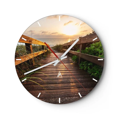 Horloge murale - Pendule murale - Tout droit vers le rivage - 30x30 cm