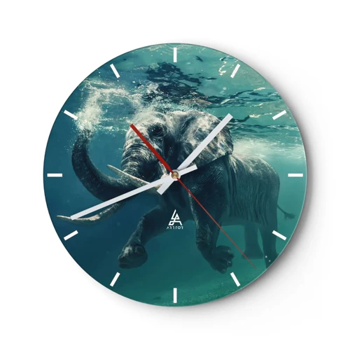 Horloge murale - Pendule murale - Tout le monde aime nager - 30x30 cm