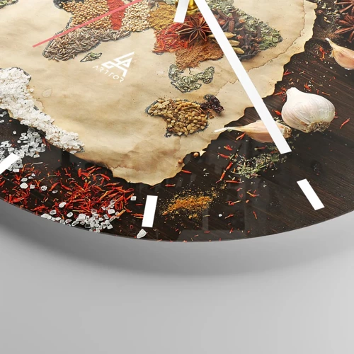 Horloge murale - Pendule murale - Toutes les saveurs du monde - 30x30 cm