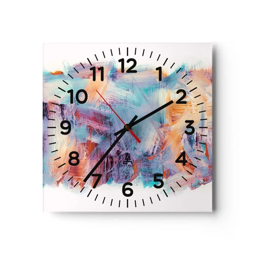 Horloge murale - Pendule murale - Un désordre coloré - 30x30 cm