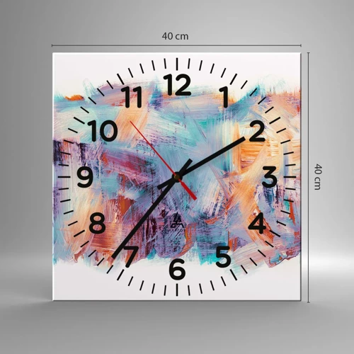 Horloge murale - Pendule murale - Un désordre coloré - 40x40 cm