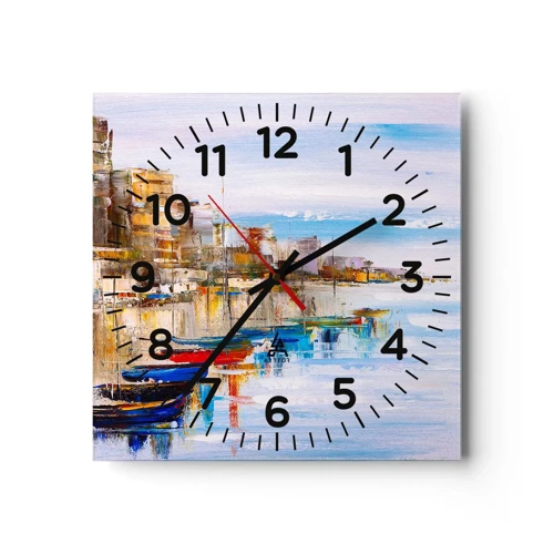 Horloge murale - Pendule murale - Un havre urbain multicolore - 40x40 cm