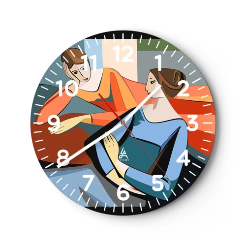 Horloge murale - Pendule murale - Un moment de confiance - 40x40 cm