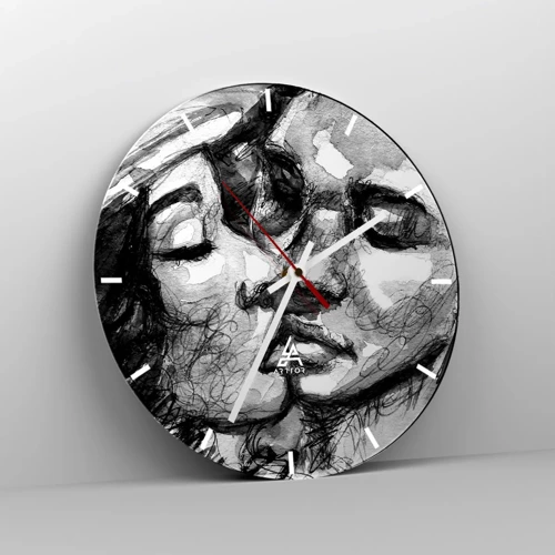 Horloge murale - Pendule murale - Un moment tendre - 30x30 cm