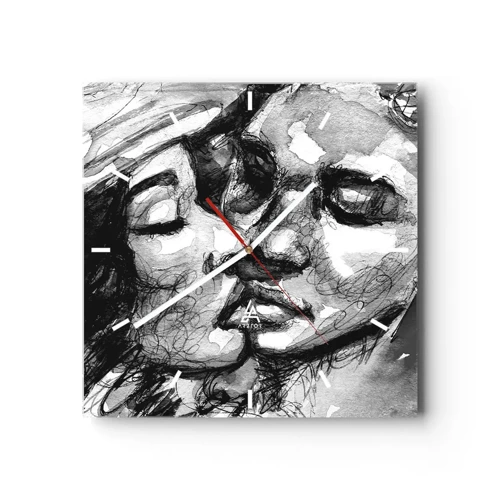 Horloge murale - Pendule murale - Un moment tendre - 40x40 cm