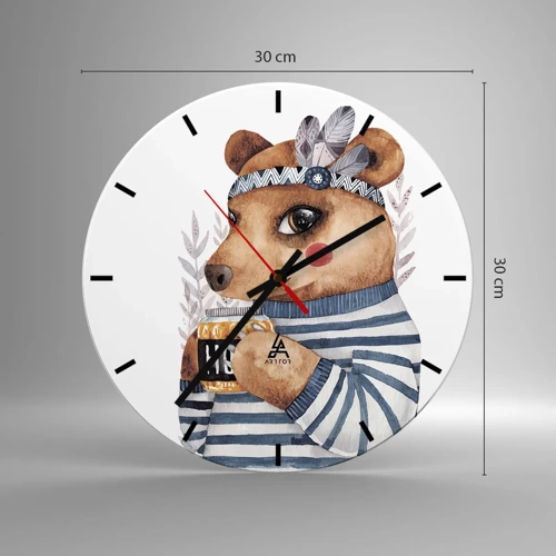 Horloge murale - Pendule murale - Un nounours trop mignon - 30x30 cm