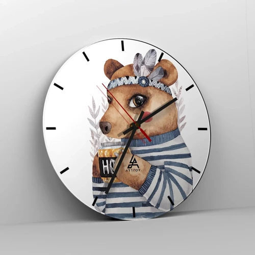 Horloge murale - Pendule murale - Un nounours trop mignon - 30x30 cm