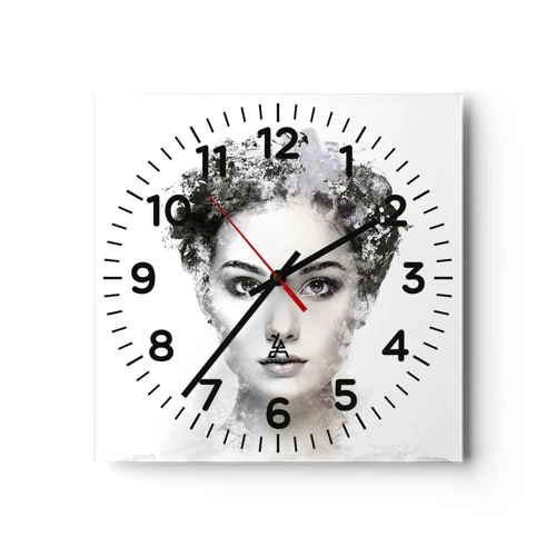 Horloge murale - Pendule murale - Un portrait extrêmement stylé - 30x30 cm