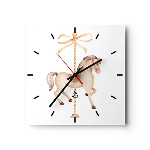 Horloge murale - Pendule murale - Un trot gracieux - 30x30 cm