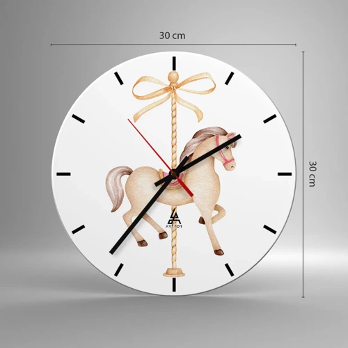 Horloge murale - Pendule murale - Un trot gracieux - 30x30 cm