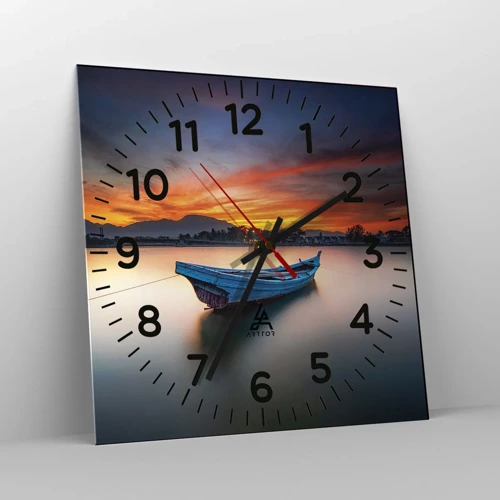 Horloge murale - Pendule murale - Une bonne nuit arrive - 30x30 cm