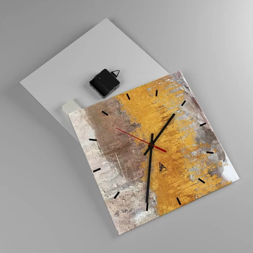 Horloge murale - Pendule murale - Une explosion d'or - 30x30 cm