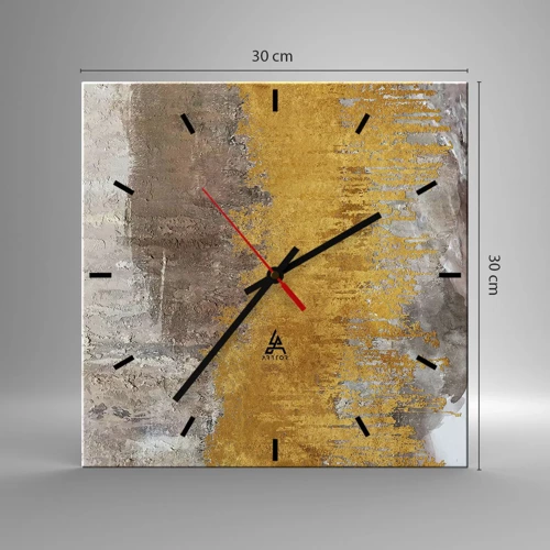 Horloge murale - Pendule murale - Une explosion d'or - 30x30 cm