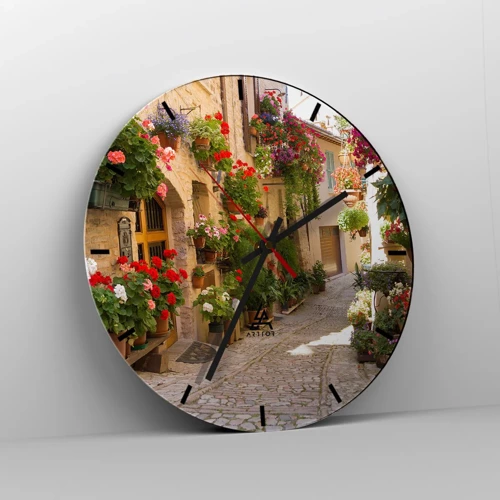 Horloge murale - Pendule murale - Une inondation de fleurs  - 30x30 cm