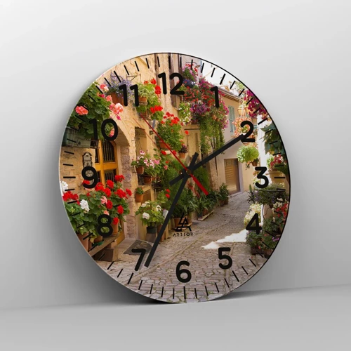 Horloge murale - Pendule murale - Une inondation de fleurs  - 40x40 cm