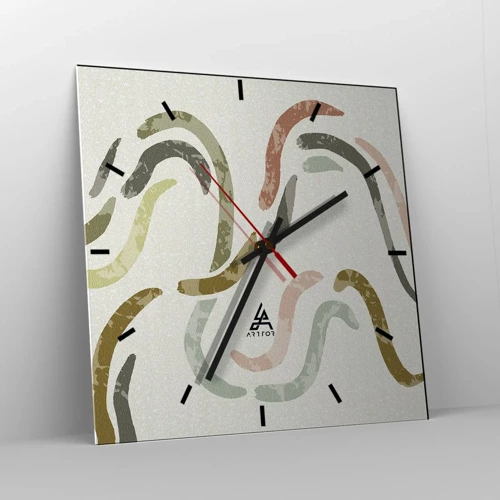 Horloge murale - Pendule murale - Une joyeuse danse de l'abstraction - 30x30 cm
