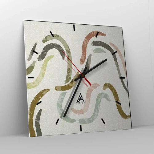 Horloge murale - Pendule murale - Une joyeuse danse de l'abstraction - 40x40 cm