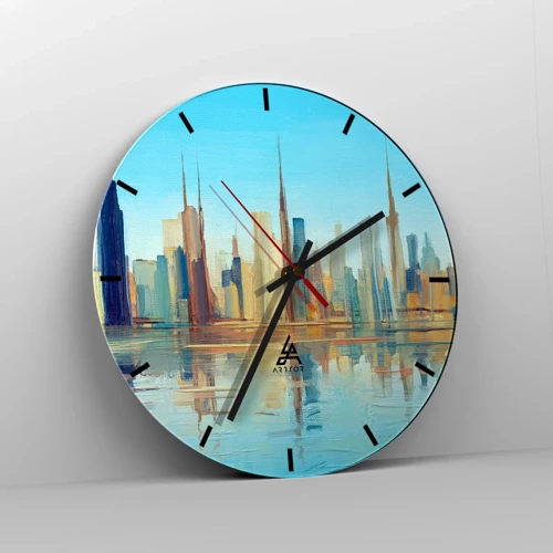 Horloge murale - Pendule murale - Une métropole ensoleillée - 40x40 cm