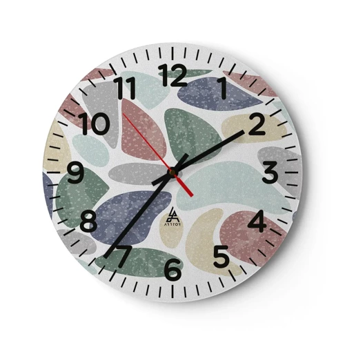 Horloge murale - Pendule murale - Une mosaïque de couleurs poudrées - 30x30 cm