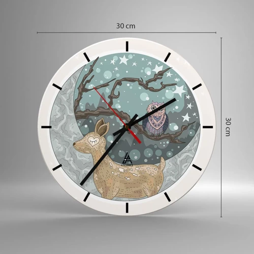 Horloge murale - Pendule murale - Une nuit de conte de fées en forêt  - 30x30 cm