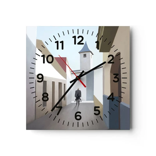 Horloge murale - Pendule murale - Une promenade ensoleillée - 40x40 cm
