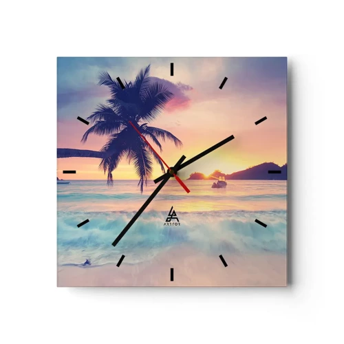 Horloge murale - Pendule murale - Une soirée à la baie - 40x40 cm