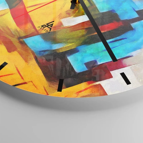 Horloge murale - Pendule murale - Une superposition multicolore - 40x40 cm