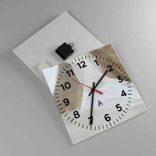 Horloge murale - Pendule murale - Une vague de blanc - 30x30 cm