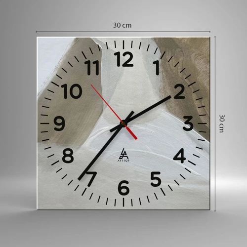 Horloge murale - Pendule murale - Une vague de blanc - 30x30 cm